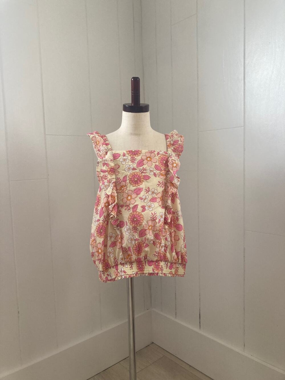 Cat & Jack Floral Girls Cotton Pullover Top, Size L